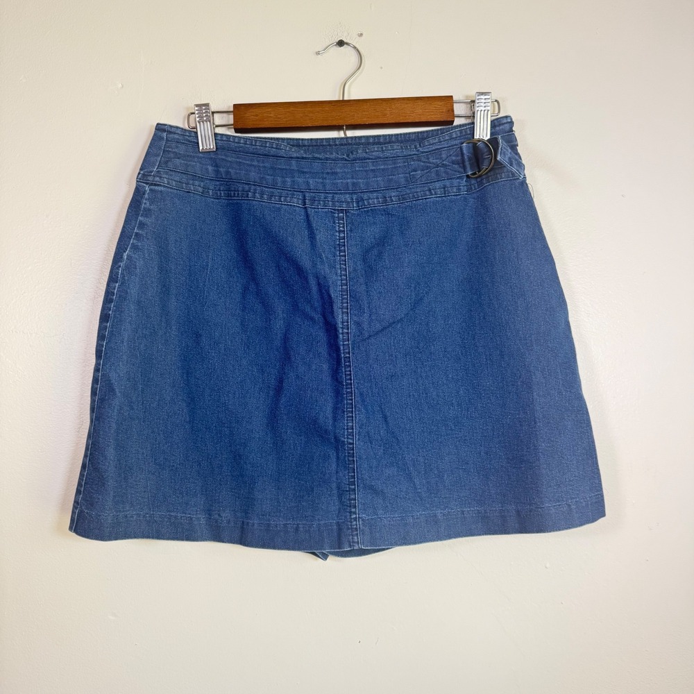 St. John's Bay Authentic D-Ring Side Tab Denim Skort Size 8 Blue